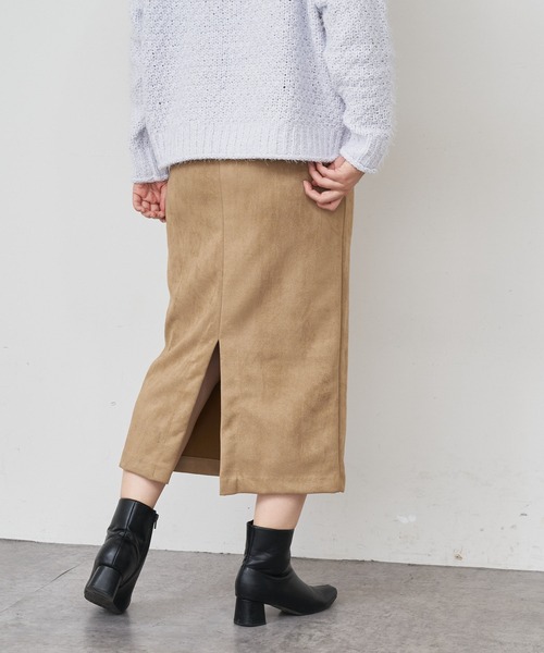 BONbazaar（ボンバザール）の「★OT★《伸縮性バツグン》ダンボールスエードスカート（スカート・レディース・チャコールグレー/ベージュ/パープル・40）」の14枚目の写真