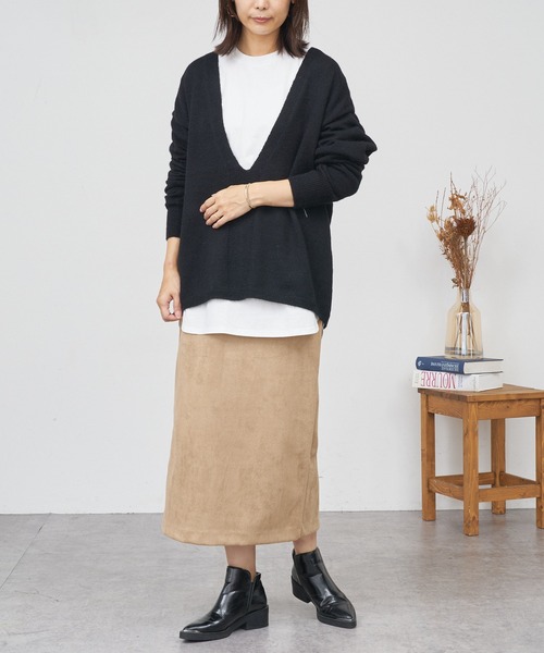 BONbazaar（ボンバザール）の「★OT★《伸縮性バツグン》ダンボールスエードスカート（スカート・レディース・チャコールグレー/ベージュ/パープル・40）」の16枚目の写真