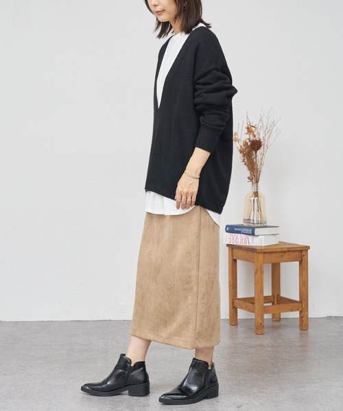 BONbazaar（ボンバザール）の「★OT★《伸縮性バツグン》ダンボールスエードスカート（スカート・レディース・チャコールグレー/ベージュ/パープル・40）」の17枚目の写真