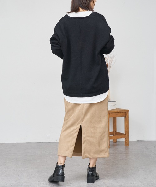 BONbazaar（ボンバザール）の「★OT★《伸縮性バツグン》ダンボールスエードスカート（スカート・レディース・チャコールグレー/ベージュ/パープル・40）」の18枚目の写真