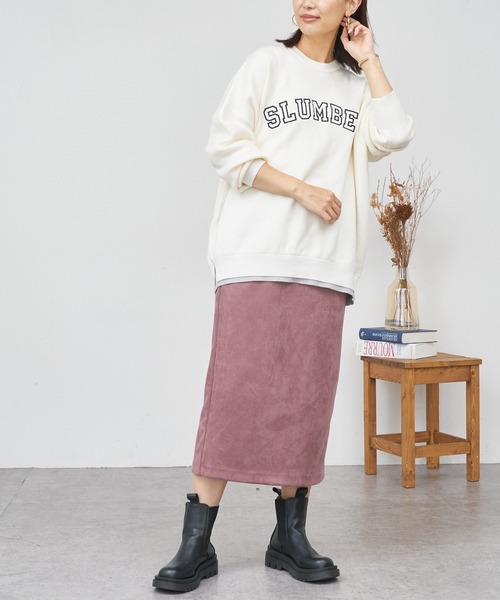 BONbazaar（ボンバザール）の「★OT★《伸縮性バツグン》ダンボールスエードスカート（スカート・レディース・チャコールグレー/ベージュ/パープル・40）」の19枚目の写真