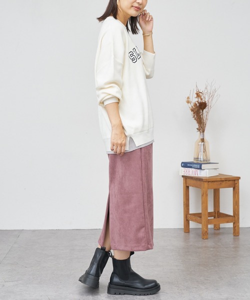 BONbazaar（ボンバザール）の「★OT★《伸縮性バツグン》ダンボールスエードスカート（スカート・レディース・チャコールグレー/ベージュ/パープル・40）」の21枚目の写真