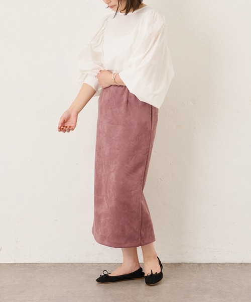 BONbazaar（ボンバザール）の「★OT★《伸縮性バツグン》ダンボールスエードスカート（スカート・レディース・チャコールグレー/ベージュ/パープル・40）」の22枚目の写真