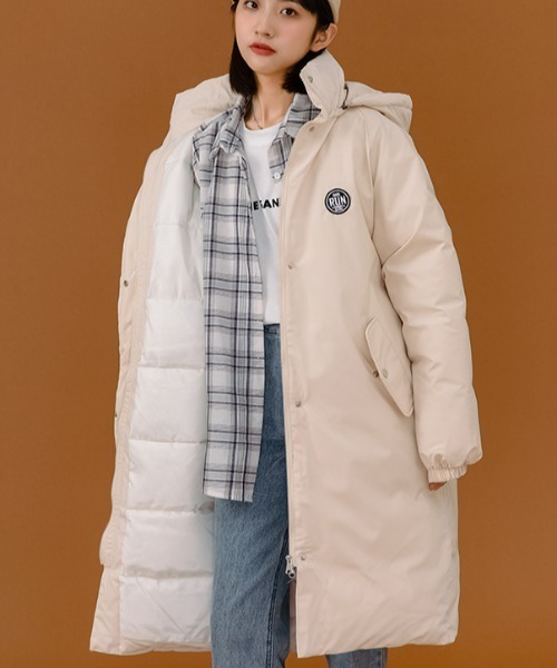 yuue' ( wear )（ユーイ）の「オーバーサイズ ビッグシルエット ダウンジャケットコート（ダウンジャケット/コート・レディース・ブラック/ベージュ/ダークグレー・MEDIUM/LARGE/X-LARGE/SMALL）」の16枚目の写真