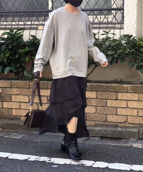 Jewelobe（ジュエローブ）の「フリルヘムドッキングカットワンピース（ワンピース・レディース・杢グレー/ブラック・FREE）」の22枚目の写真