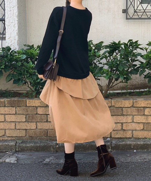 Jewelobe（ジュエローブ）の「フリルヘムドッキングカットワンピース（ワンピース・レディース・杢グレー/ブラック・FREE）」の18枚目の写真