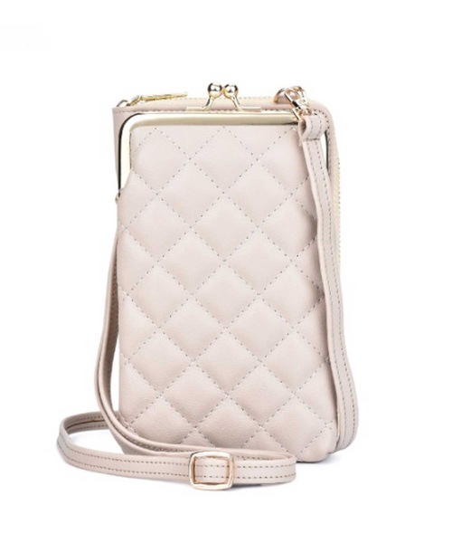 LUGG NAGG（ラグナグ）の「がま口キルティングモバイルショルダーバッグ（ショルダーバッグ・レディース・ベージュ/ブラック/スモークピンク/ライトグリーン/グレー/ブラウン・FREE）」の4枚目の写真