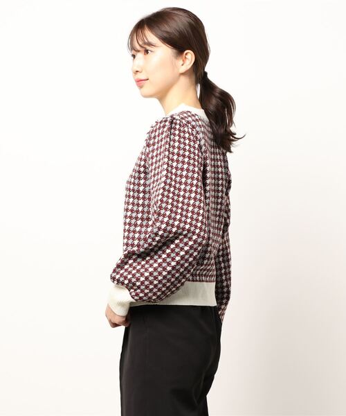 ems excite（エムズエキサイト）の「柄ニットプルオーバー（ニット/セーター・レディース・ブラック/ボルドー/グリーン・FREE）」の4枚目の写真