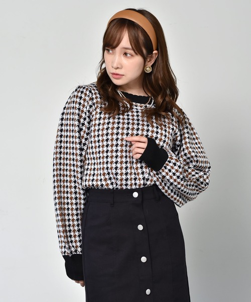 ems excite（エムズエキサイト）の「柄ニットプルオーバー（ニット/セーター・レディース・ブラック/ボルドー/グリーン・FREE）」の2枚目の写真