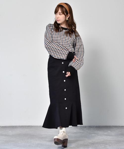 ems excite（エムズエキサイト）の「柄ニットプルオーバー（ニット/セーター・レディース・ブラック/ボルドー/グリーン・FREE）」の19枚目の写真