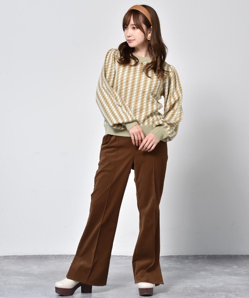 ems excite（エムズエキサイト）の「柄ニットプルオーバー（ニット/セーター・レディース・ブラック/ボルドー/グリーン・FREE）」の17枚目の写真