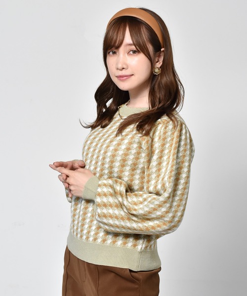 ems excite（エムズエキサイト）の「柄ニットプルオーバー（ニット/セーター・レディース・ブラック/ボルドー/グリーン・FREE）」の12枚目の写真