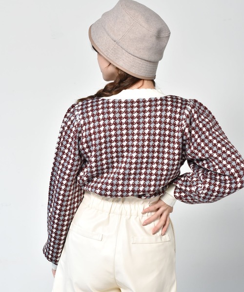 ems excite（エムズエキサイト）の「柄ニットプルオーバー（ニット/セーター・レディース・ブラック/ボルドー/グリーン・FREE）」の9枚目の写真