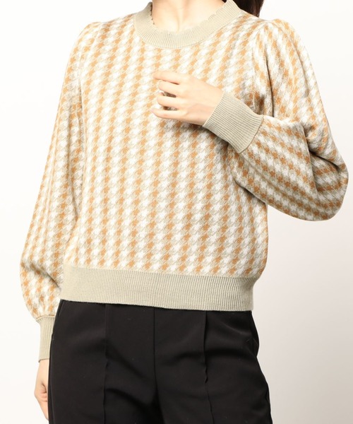 ems excite（エムズエキサイト）の「柄ニットプルオーバー（ニット/セーター・レディース・ブラック/ボルドー/グリーン・FREE）」の7枚目の写真