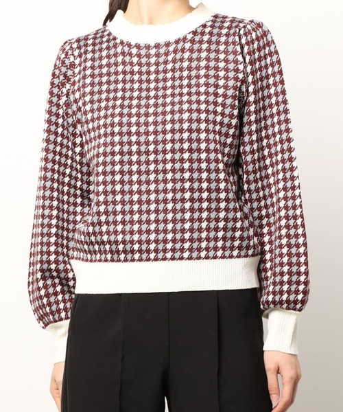 ems excite（エムズエキサイト）の「柄ニットプルオーバー（ニット/セーター・レディース・ブラック/ボルドー/グリーン・FREE）」の6枚目の写真