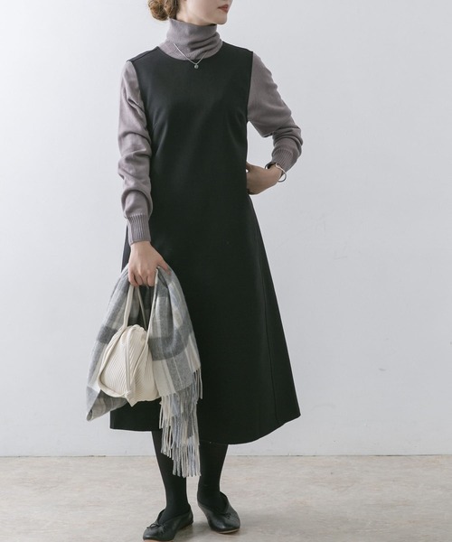 URBAN RESEARCH ROSSO（アーバンリサーチロッソ）の「ボンディングリバージャンパーワンピース（ワンピース・レディース・ブラック系その他/ブラウン系その他・38/36）」の5枚目の写真