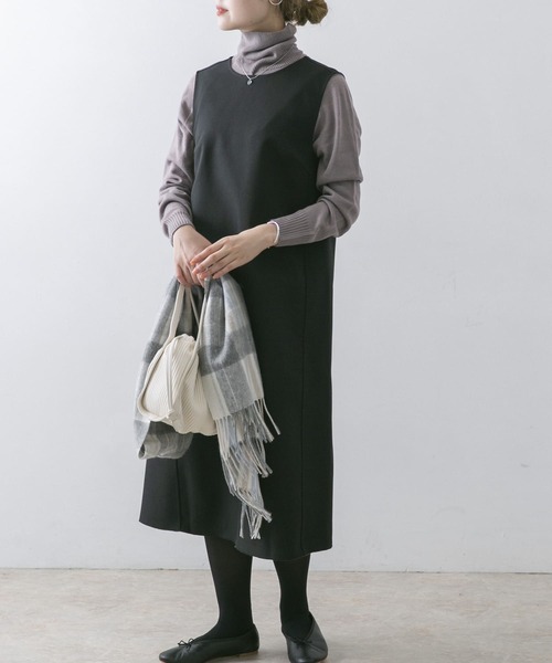 URBAN RESEARCH ROSSO（アーバンリサーチロッソ）の「ボンディングリバージャンパーワンピース（ワンピース・レディース・ブラック系その他/ブラウン系その他・38/36）」の6枚目の写真