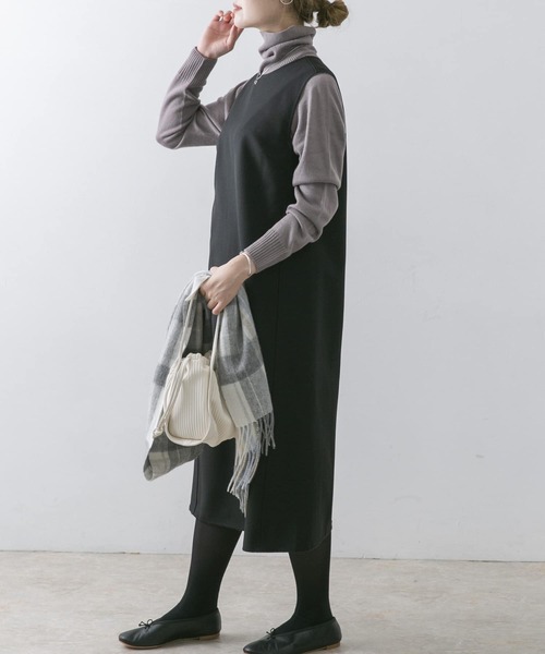 URBAN RESEARCH ROSSO（アーバンリサーチロッソ）の「ボンディングリバージャンパーワンピース（ワンピース・レディース・ブラック系その他/ブラウン系その他・38/36）」の7枚目の写真