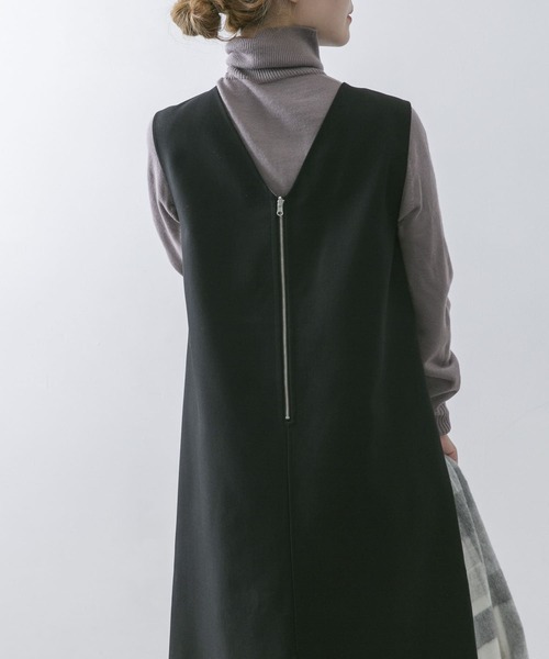 URBAN RESEARCH ROSSO（アーバンリサーチロッソ）の「ボンディングリバージャンパーワンピース（ワンピース・レディース・ブラック系その他/ブラウン系その他・38/36）」の9枚目の写真