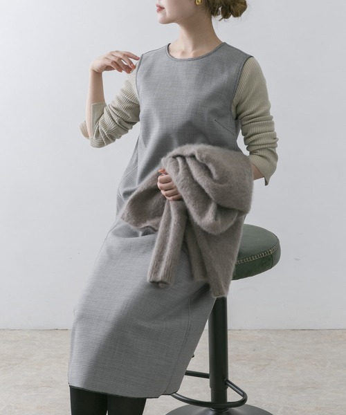 URBAN RESEARCH ROSSO（アーバンリサーチロッソ）の「ボンディングリバージャンパーワンピース（ワンピース・レディース・ブラック系その他/ブラウン系その他・38/36）」の10枚目の写真