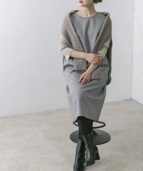 URBAN RESEARCH ROSSO（アーバンリサーチロッソ）の「ボンディングリバージャンパーワンピース（ワンピース・レディース・ブラック系その他/ブラウン系その他・38/36）」の11枚目の写真