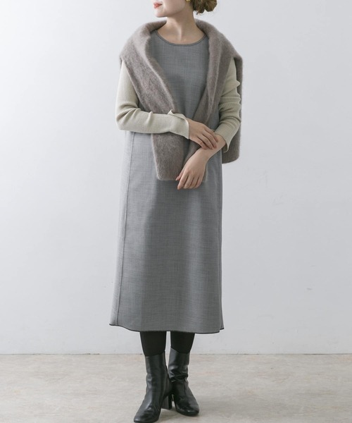 URBAN RESEARCH ROSSO（アーバンリサーチロッソ）の「ボンディングリバージャンパーワンピース（ワンピース・レディース・ブラック系その他/ブラウン系その他・38/36）」の12枚目の写真