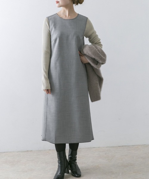 URBAN RESEARCH ROSSO（アーバンリサーチロッソ）の「ボンディングリバージャンパーワンピース（ワンピース・レディース・ブラック系その他/ブラウン系その他・38/36）」の13枚目の写真