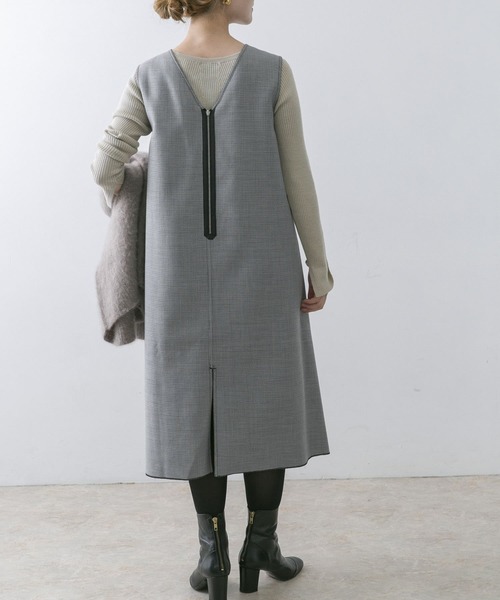 URBAN RESEARCH ROSSO（アーバンリサーチロッソ）の「ボンディングリバージャンパーワンピース（ワンピース・レディース・ブラック系その他/ブラウン系その他・38/36）」の14枚目の写真