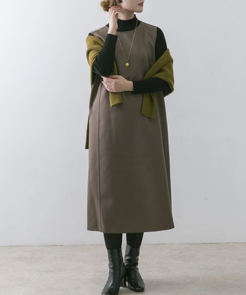 URBAN RESEARCH ROSSO（アーバンリサーチロッソ）の「ボンディングリバージャンパーワンピース（ワンピース・レディース・ブラック系その他/ブラウン系その他・38/36）」の20枚目の写真