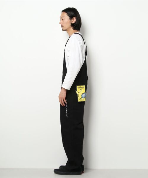 Mark Gonzales（マーク・ゴンザレス）の「Mark Gonzales/マークゴンザレス　TWILL OVERALL（サロペット/オーバーオール・メンズ・ホワイト/ブラック・LARGE/MEDIUM）」の3枚目の写真