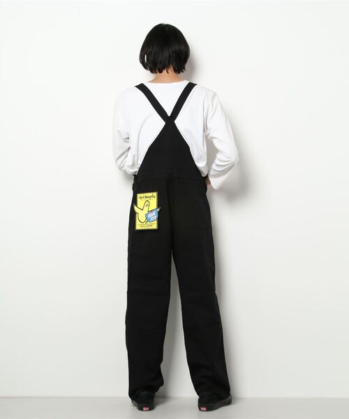 Mark Gonzales（マーク・ゴンザレス）の「Mark Gonzales/マークゴンザレス　TWILL OVERALL（サロペット/オーバーオール・メンズ・ホワイト/ブラック・LARGE/MEDIUM）」の4枚目の写真