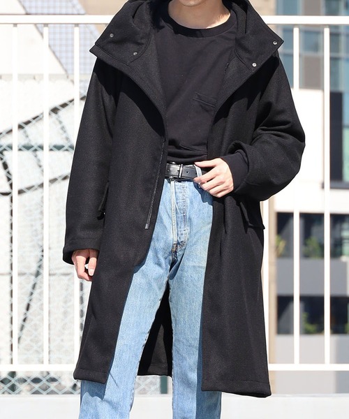 REMI RELIEF（レミレリーフ）の「REMI RELIEF/レミレリーフ エステルサージ フードコート スタンドカラー（その他アウター・メンズ・ブラック/モカ・M/L/XL）」の2枚目の写真