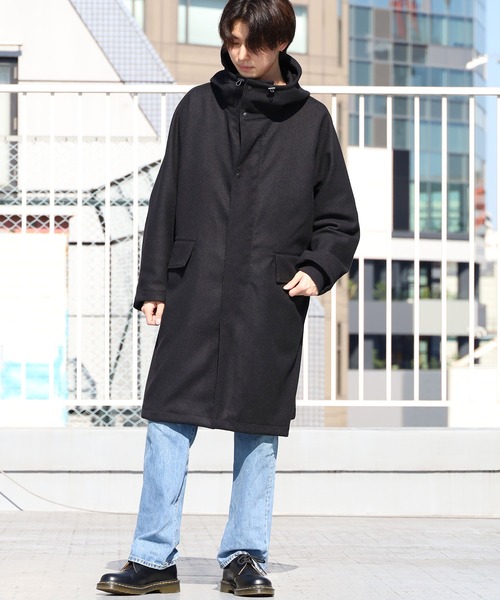 REMI RELIEF（レミレリーフ）の「REMI RELIEF/レミレリーフ エステルサージ フードコート スタンドカラー（その他アウター・メンズ・ブラック/モカ・M/L/XL）」の8枚目の写真