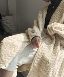 VitaFelice | ケーブルニットロングカーディガン(カーディガン/ボレロ)