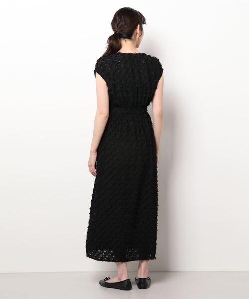 kaene（カエン）の「ジャガードワンピース（ドレス・レディース・ブラック/ワインレッド・38/36）」の6枚目の写真