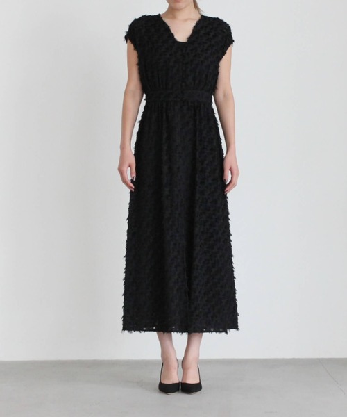 kaene（カエン）の「ジャガードワンピース（ドレス・レディース・ブラック/ワインレッド・38/36）」の10枚目の写真