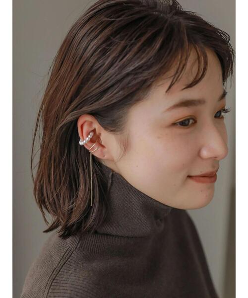 AMERICAN HOLIC(アメリカンホリック)の「ロングチェーンパールイヤカフ(ピアス(両耳用)・レディース・ゴールド・FREE)」の2枚目の写真