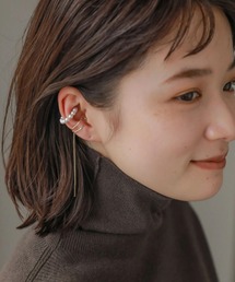 ロングチェーンパールイヤカフ