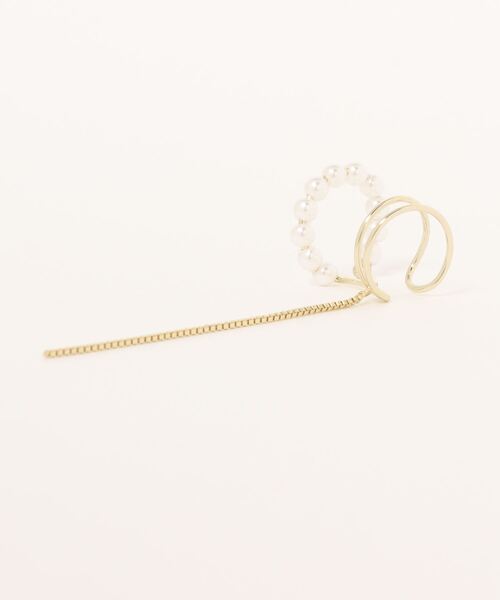 AMERICAN HOLIC(アメリカンホリック)の「ロングチェーンパールイヤカフ(ピアス(両耳用)・レディース・ゴールド・FREE)」の3枚目の写真