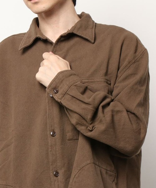 BIG MIKE(ビッグマイク)の「BIG MIKE ビッグマイク/ HEAVY FLANNEL SHIRTS セットアップ 裏起毛 フランネルシャツ 102135008 102135009(シャツ/ブラウス・メンズ・ブラウン/ダークネイビー・MEDIUM/LARGE)」の7枚目の写真