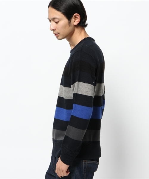 CIAOPANIC TYPY（チャオパニックティピー）の「ビッグマルチボーダーニット（ニット/セーター・メンズ・ブラック/ホワイト/ネイビー・SMALL/LARGE/MEDIUM）」の11枚目の写真