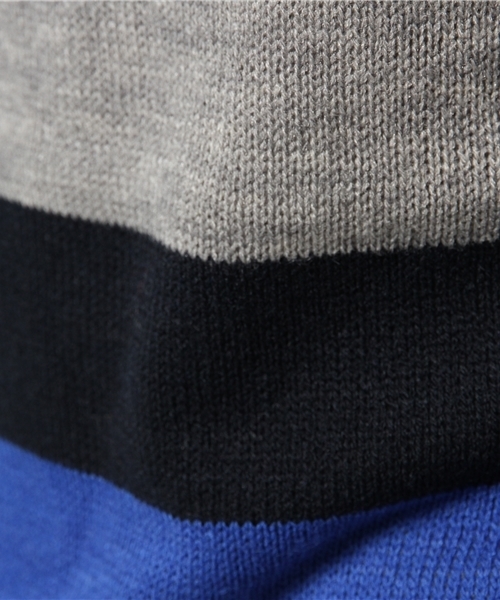 CIAOPANIC TYPY（チャオパニックティピー）の「ビッグマルチボーダーニット（ニット/セーター・メンズ・ブラック/ホワイト/ネイビー・SMALL/LARGE/MEDIUM）」の8枚目の写真
