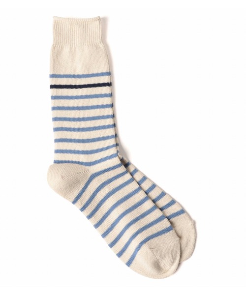 ANONYMOUSISM（アノニマスイズム）の「【ANONYMOUSISM】コットンボーダー クルー丈ソックス/アノニマスイズム（ソックス/靴下・メンズ・ブルー/カーキ/サックスブルー/ネイビー・25cm～27cm/23cm～25cm）」の3枚目の写真