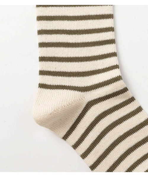 ANONYMOUSISM（アノニマスイズム）の「【ANONYMOUSISM】コットンボーダー クルー丈ソックス/アノニマスイズム（ソックス/靴下・メンズ・ブルー/カーキ/サックスブルー/ネイビー・25cm～27cm/23cm～25cm）」の6枚目の写真