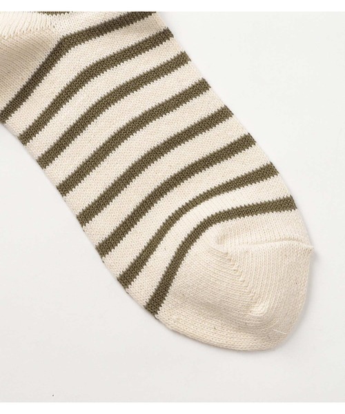 ANONYMOUSISM（アノニマスイズム）の「【ANONYMOUSISM】コットンボーダー クルー丈ソックス/アノニマスイズム（ソックス/靴下・メンズ・ブルー/カーキ/サックスブルー/ネイビー・25cm～27cm/23cm～25cm）」の7枚目の写真