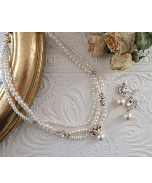 Cupid Heart(キューピッドハート)の「【Cupid Heart】結婚式アクセサリー プリンセスパールネックレス(ネックレス・レディース・ベージュ・MEDIUM)」の2枚目の写真