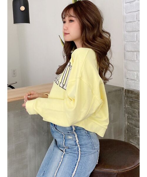 GYDA（ジェイダ）の「FASCINATING ショートスウェットトップス（スウェット・レディース・グレー/ライトイエロー/ミント・FREE）」の4枚目の写真