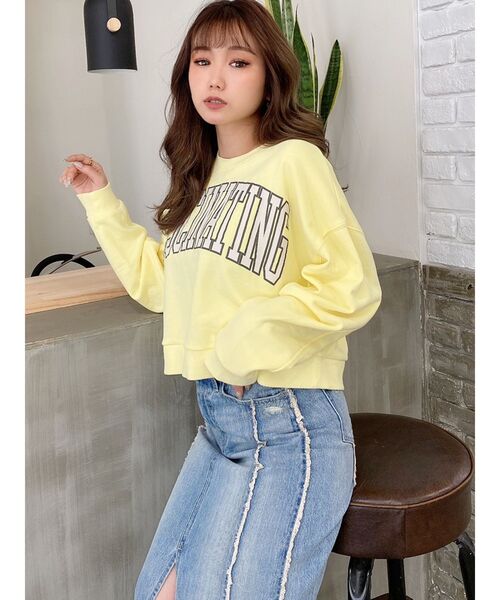 GYDA（ジェイダ）の「FASCINATING ショートスウェットトップス（スウェット・レディース・グレー/ライトイエロー/ミント・FREE）」の6枚目の写真