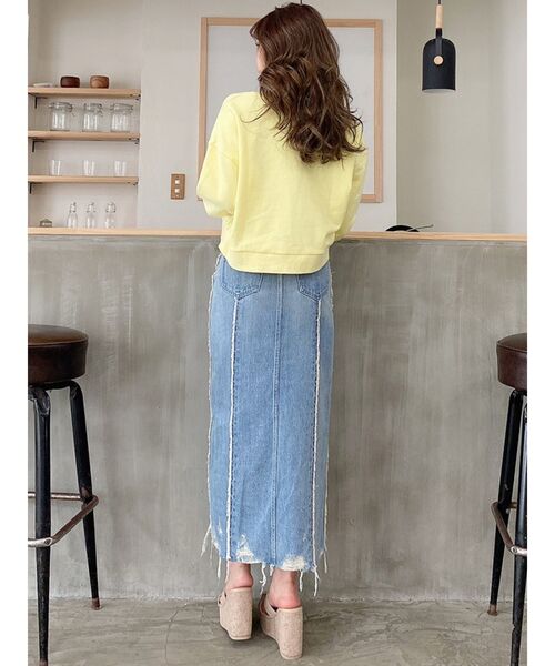 GYDA（ジェイダ）の「FASCINATING ショートスウェットトップス（スウェット・レディース・グレー/ライトイエロー/ミント・FREE）」の9枚目の写真