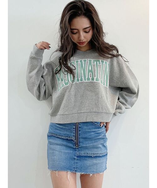 GYDA（ジェイダ）の「FASCINATING ショートスウェットトップス（スウェット・レディース・グレー/ライトイエロー/ミント・FREE）」の13枚目の写真